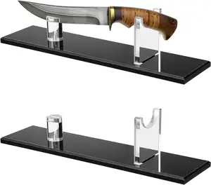 2 uds soporte de exhibición de cuchillos de acrílico soporte de exhibición de colección de cuchillos de hoja fija
