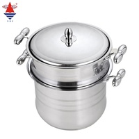 Batterie de cuisine classique en acier inoxydable de haute qualité Pot à couscous avec poignée en fer bakélite
