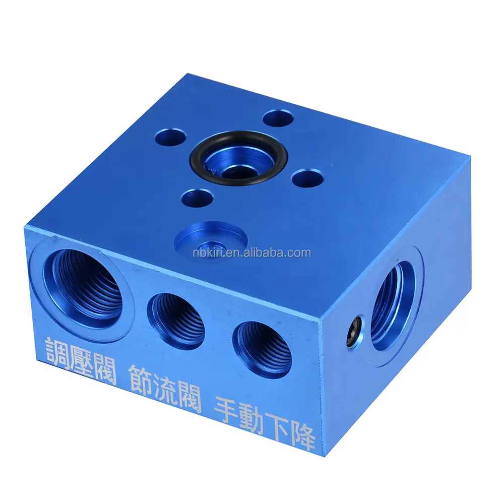 Blue Red CNC Lift Block for hydraulic power unit pack snow plow Aerial Platforms forklift Vehicle tailgate pumping truck