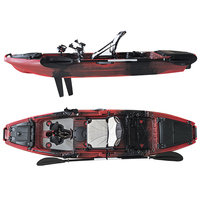 NEOKUDO Kayak à pédales Roto-moule Kayak de pêche Bateau à rames Siège en aluminium pour une personne Kayak à pédales de 10 pieds avec pagaie 2 pièces