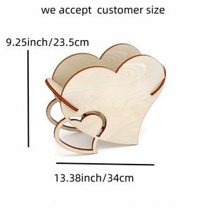 Caja de Regalo Moderna de Madera <span class=keywords><strong>en</strong></span> Forma de Corazón con Cuerda <span class=keywords><strong>para</strong></span> Colgar, Porta Flores y Joyero <span class=keywords><strong>para</strong></span> el Día de la Madre y Decoración de Bodas - Product Image 3