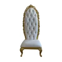 Chaise de Mariage et d'Événement, Chaise de Mariée à Dossier Haut, Chaise Trône de Roi pour Hôtel, Banquet, Hôpital, Villa, Design Moderne en Bois et Cuir
