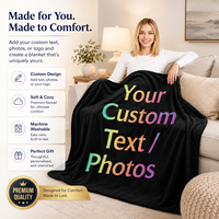 Couverture en flanelle polaire personnalisée avec logo photo imprimé, super douce, légère, lavable, pour canapé, lit, cadeau, OEM ODM