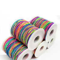Cordon élastique en nylon arc-en-ciel de 1 mm pour la fabrication de bracelets de bijoux