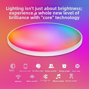 Lámpara de Techo LED Redonda Ultrafina Inteligente Minimalista con WiFi RGBCW, Control por Voz/Remoto/Aplicación para Sala de Estar - Product Image 5