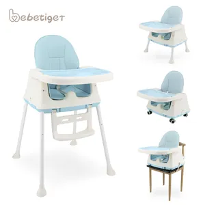 DM-002 Multifunction Steel Pipe Plastic Children Safety Baby Dining Feeding Chair Highchair