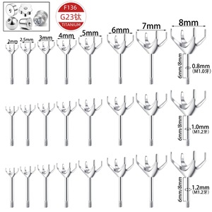 Titanium Alloy Four Prong <b>Earring</b> Findings Cat Claw Shape Threaded For <b>Earring</b> Making DIY Jewelry Accessories - Product Image 5