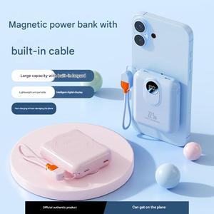 พาวเวอร์แบงค์แม่เหล็กไร้สายพร้อมโลโก้สั่งทำพิเศษ ความจุ 5000mah 10000mah ที่ชาร์จไร้สายแบบแม่เหล็กสำหรับ <span class=keywords><strong>iPhone</strong></span> <span class=keywords><strong>12</strong></span> 13 14 <span class=keywords><strong>Pro</strong></span> <span class=keywords><strong>Max</strong></span> - Product Image 2