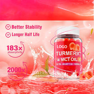 Curcuma senza zucchero curcumina Gummies curcuma con <span class=keywords><strong>olio</strong></span> <span class=keywords><strong>MCT</strong></span> <span class=keywords><strong>C8</strong></span> estratto di pepe nero supporto antiossidante - Product Image 2