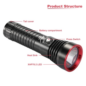 Asafee Đèn Pin Lặn Mini Xhp70.2 Đèn Pin Mini Cầm Tay Mạnh Mẽ Để Lặn Dưới Nước Đèn Pin Lặn Chống Nước - Product Image 4