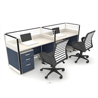Office Cubicle Workstation Work Computer Desk Modern Wooden Employee Seat Partition Station Staff Table Furniture Set Wholesale