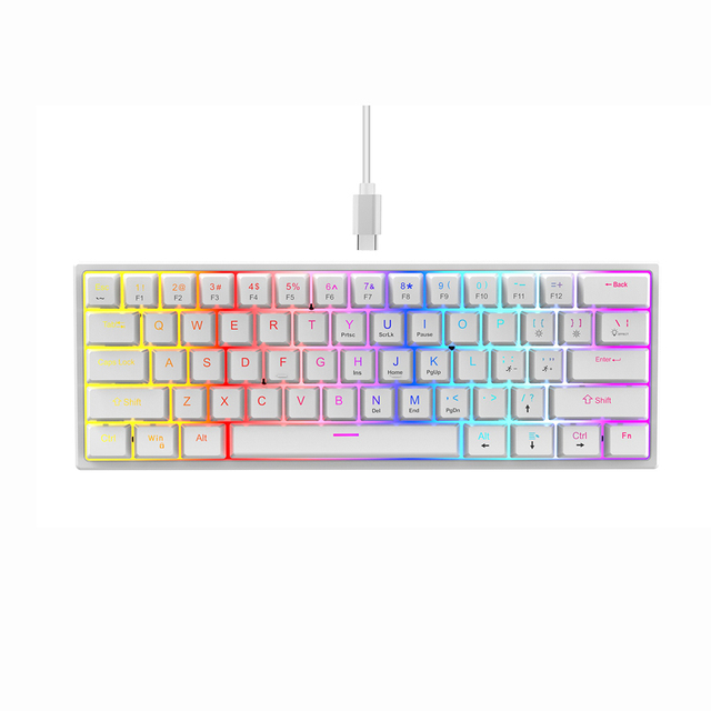 Fast Delivery 60% Wired USB Type-C Mechanical Keyboard RGB 61 Keys Gaming Blue Switch Gaming Keyboard