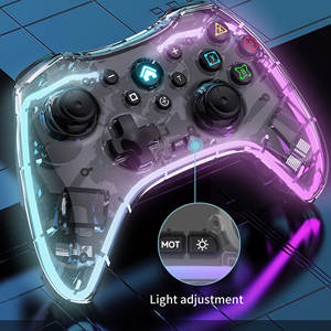 Somostel Contrôleur de lumière RVB transparent sans fil Moteur de vibration Compatible <span class=keywords><strong>PS4</strong></span> Android Phone Console de jeu Joysticks à distance - Product Image 3