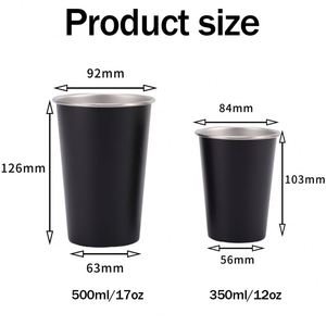 Taza Apilable de Acero Inoxidable de 350ml/500ml (12oz/17oz) para Promoción, con Logotipo Personalizado, de Pared Simple, para Camping, Venta al Por Mayor - Product Image 3