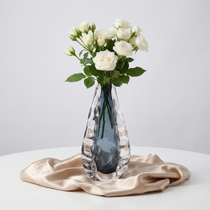 Jarrón de Vidrio Azul para Mesa, Florero Escultural, Decoración para Bodas y Hogar - Product Image 6