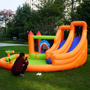 Shark Design Kids Air Bouncer <b>House</b> <b>Inflatable</b> Little Bungee Jumper Castle for Toddlers 93022 Infla <b>House</b> Shark Design Ki - Product Image 6