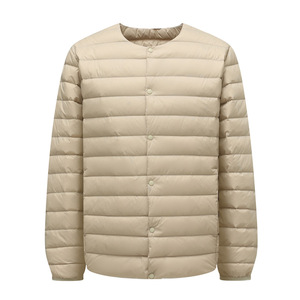 Parka décontractée pour <span class=keywords><strong>homme</strong></span>, fine et légère, col montant, vêtements d'extérieur pour l'automne et l'hiver, doublure intérieure imperméable, courte, chaude, rembourrage en plumes - Product Image 5