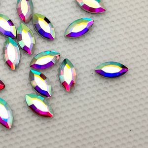 Directo de fábrica, Uds. 7200, embalaje a granel, 4X8mm, Navette, MARQUESA, Ojo de caballo, cristal AB, cristal, diamantes de imitación de fijación en caliente para vestido - Product Image 1