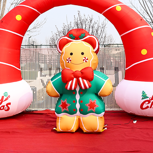 L'omino di pan di zenzero gonfiabile di Natale da 150 cm tiene un bastoncino di zucchero, decorazione natalizia gonfiabile con luci a LED integrate | Leroy Merlin