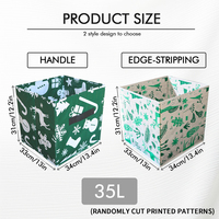 Grand cube de rangement pliable 35L, durable, écologique, avec poignée, imperméable, portable, pour vêtements et jouets