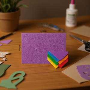 Foglio di Schiuma EVA ILAN 40x60cm Lavanda Glitterata Materiale per Artigianato - Product Image 3