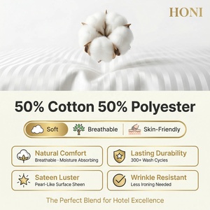 Housse de couette en coton rayé sur mesure OEM 240TC, ensemble de literie <span class=keywords><strong>à</strong></span> marque privée, linge d'hôtel, entretien facile, sans plis - Product Image 5