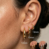 Créoles minimalistes en or, argent et acier inoxydable, bijoux de tous les jours pour femmes