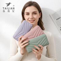 Dompet wanita kapasitas besar bordir mode baru 2025 tas Clutch panjang dengan penutup ritsleting lapisan poliester grosir