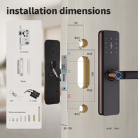 Sistem Kunci Pintar Tanpa Kunci dengan Kartu Memori & Penyimpanan Cloud Integrasi Aplikasi Tuya Fitur Penguncian Otomatis untuk Keamanan Rumah Modern