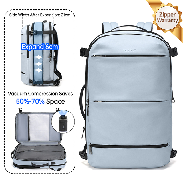 Tigernu Waterproof TSA Lock Anti Theft Laptop Backpack Vacuum Compression System Airbag Men Women Travel Backpack