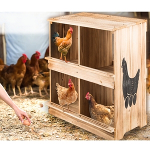 Caja nido <span class=keywords><strong>de</strong></span> pollo <span class=keywords><strong>de</strong></span> <span class=keywords><strong>madera</strong></span> montada en la pared para poner huevos <span class=keywords><strong>de</strong></span> 4 compartimentos <span class=keywords><strong>de</strong></span> alta resistencia para <span class=keywords><strong>Gallinero</strong></span> - Product Image 4