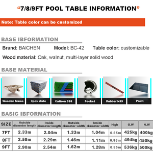 2025 cao cấp sang trọng hiện đại 7ft 8ft 9ft hồ bơi bida bảng hồ bơi 9 chân bàn hồ bơi - Product Image 3