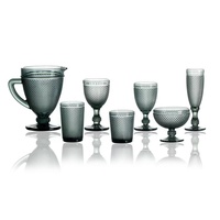 Lot de verres à vin vintage solides et abordables, gobelets à eau en verre coloré, design minimaliste, 230 ml, pied court, pour banquets et mariages