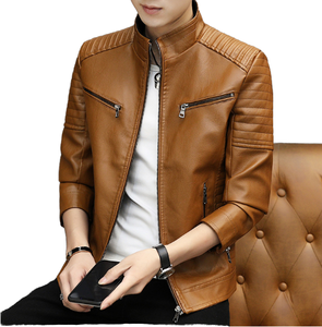 Chaqueta de Motocicleta Anszktn Nueva de Otoño/Invierno, de Poliéster, Corte Ajustado, Cuello Alto, Teñida con Hilo, Cierre de Cremallera, Estilo Punk, Ecológica - Product Image 1