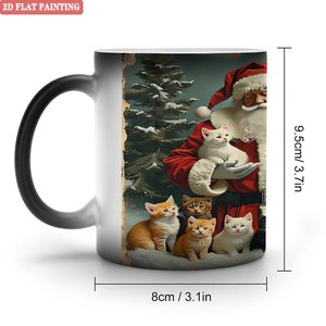 <b>Ceramic</b> <b>Cup</b> 11oz Frosted Black Heat Color Changing Magic Sublimation Mug - Product Image 1