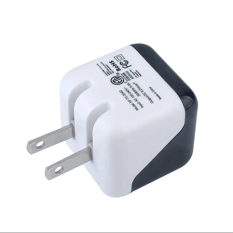 Fabriek Levering Fcc Kleurrijke Enkele Poort Mobiele Telefoon Travel Adapter 5V 1A Us Plug Opladen Cube Opvouwbare Wall Charger blok