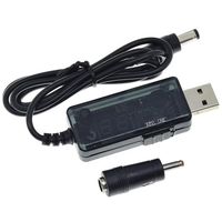 Kabel pengisi daya USB ke DC 5.5/3.5 mm untuk modem router optik, meningkatkan tegangan dari 5V ke 9V 12V
