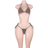 Tenues de danse exotiques de qualité supérieure, ensembles de bikinis brillants, costumes de danseuse de club pour adultes, vêtements de fête et de rave, directement de l'usine.