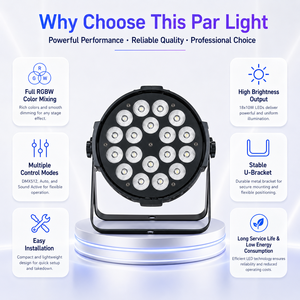 18 LED Four Color Mixing PAR Stage Wash <b>Light</b> with Digital Control for <b>DJ</b> Party Wedding and Concert - Product Image 6
