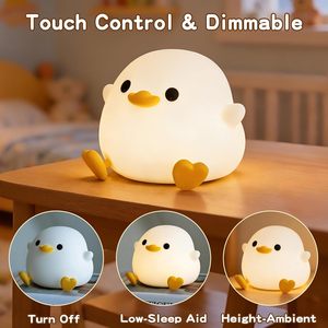 Veilleuse Canard Mignon <span class=keywords><strong>DoDo</strong></span>, Lampe Canard en Silicone Alimentaire Souple, Lumière de Chevet Dimmable pour Bébé, Enfants, Crèche, Rechargeable par USB - Product Image 2