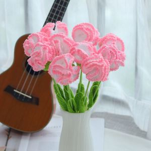 Ramo de claveles tejidos para decoración del hogar, flores de ganchillo al por mayor, flores tejidas a mano - Product Image 3