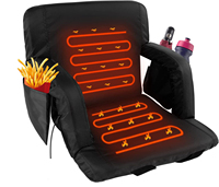 Chaise de plage pliable, Rechargeable par USB, batterie de 12v, coussins de sièges de stade portables chauffés avec porte-gobelet pour blanchir