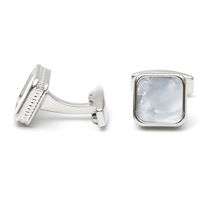 Manufacturer Supplier Customised Logo Alloy Cufflinks Set <b>for</b> <b>Men</b> Metal Custom Shape White Conch Cuff Links - Product Image 6
