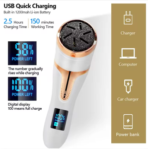 Alat Pengikir Kaki Elektrik Isi Ulang, Penghalus Pedikur Elektrik Tahan Air IPX7, 2 Kecepatan, Penghilang Kapalan Kaki, Kulit Mati Kaki - Product Image 5