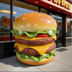Escultura Gigante de Hamburguesa de Fibra de Vidrio, Estatua de Hamburguesa Grande para Exhibición en Exteriores, Escultura Comercial de Comida - Product Image 5