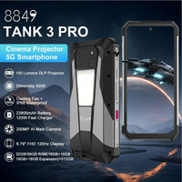 Smartphone robuste 5G LTE TANK 3 Pro avec projecteur intégré, batterie 23800mAh, appareil photo IA 200MP, MTK Dimensity 8200, résistant à l'eau, 120Hz