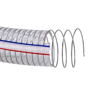 柔性耐热风管软管聚氯乙烯螺旋钢丝增强透明弹簧软管