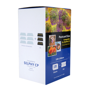 Papel de impresora fotográfica Compatible con Selphy Cp1300, 108 hojas de papel, Impresión de fotos para Cp1300, Cp1200, Cp1000, 4 colores, PT-108IN - Product Image 2