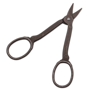 Tea-Plated Titanium Thread Retaining Scissors Oval Shape Stainless Steel For Cross Stitch Embroidery Home Use - Product Image 1