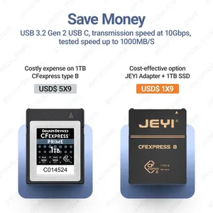 Adaptateur JEYI M.2 2230 NVMe SSD vers CFexpress Type B en cuivre pur pour <span class=keywords><strong>carte</strong></span> <span class=keywords><strong>mémoire</strong></span> d'extension Nikon Z6 Z7 Z8 Z9 D6 Canon R3 R5C OEM - Product Image 3